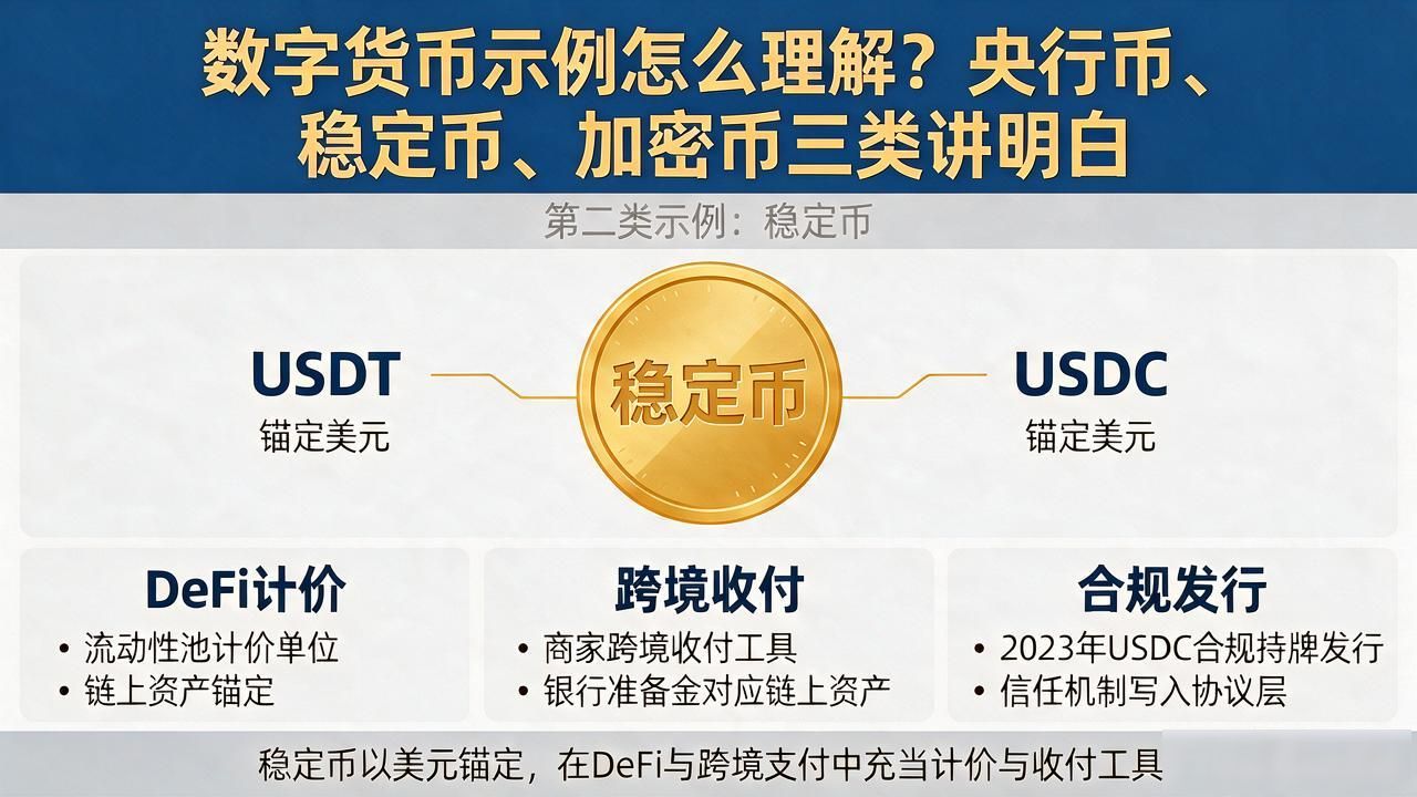 数字人民币与支付宝微信支付的区别_数字货币示例_稳定币USDT USDC合规发行机制